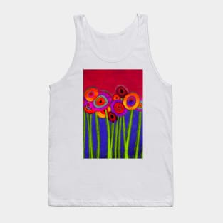 Flower Power Colorful Abstract Flowers One Tank Top